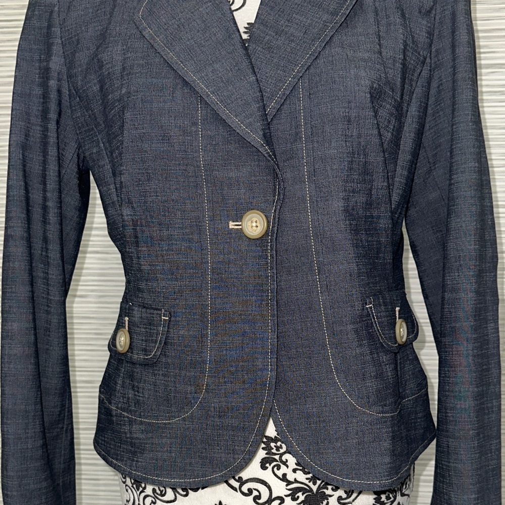 Rafaella Navy Blazer with Button Detail Sz. 10 - Picture 4 of 8